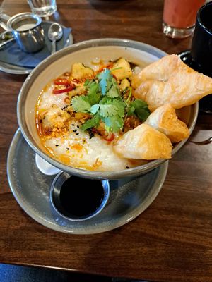Salt and Pepper Tofu Congee at Bar Dojo in Edmonds