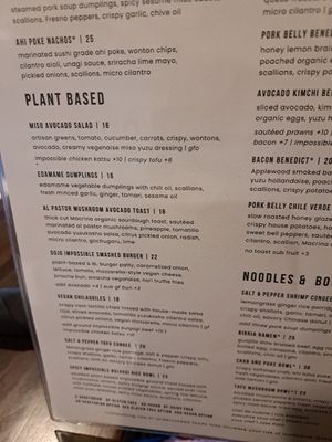 Brunch options at Bar Dojo in Edmonds