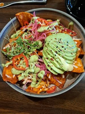 Vegan chilaquiles at Bar Dojo in Edmonds