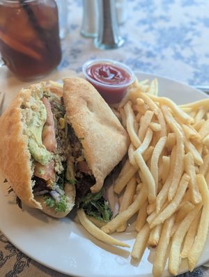 Vegan burger at Ol Buckaroo in Three Rivers