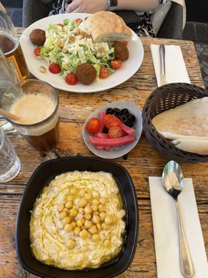 Musabaha and cleopatra salad (with falafel)   at What a Treat Berlin in Berlin
