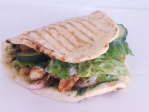Spicy Tofu Naanwich at Happiness Healthy Cafe in Fort Myers