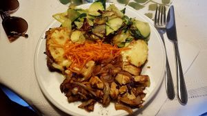 Their tofu main -- an assortment of deliciousness  at La Almuzara in Segovia