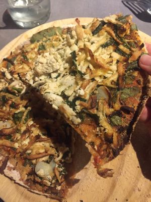 The pizza was amazing! Very healthy and it has lots of flavor!  at La Almuzara in Segovia