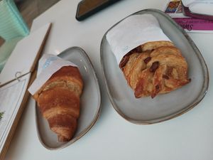 Vegan croissant and pecan pastry at Sweet Bakery Salerno in Salerno