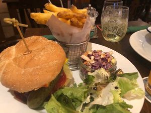 Vegan burger at The Alfred Free House in Farnham