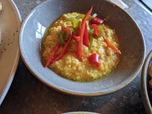 Hummus at Chatsworth Kitchen in Matlock
