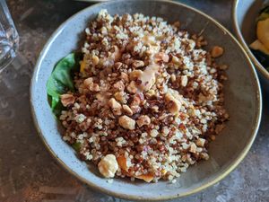 Quinoa salad - dressed with a really nice vinaigrette at Chatsworth Kitchen in Matlock