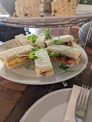 Selection of vegan finger sandwiches at Chatsworth Kitchen in Matlock