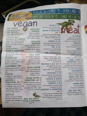 Vegan burritis at Tanias 33 Dos Mundos in Tucson