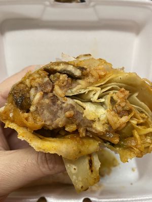 Get a bite of that! Vegan pastor burrito  at Tanias 33 Dos Mundos in Tucson