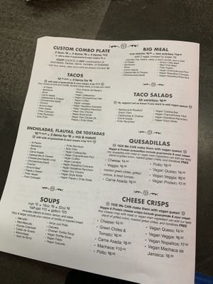 Menu 4 at Tanias 33 Dos Mundos in Tucson