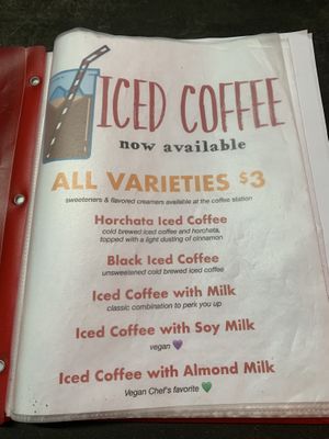 Coffee menu  at Tanias 33 Dos Mundos in Tucson