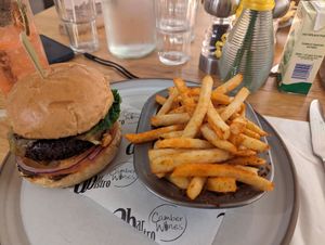 Burger 2/5 - super stale and dry, fries were ok at abarbistro in Portsmouth