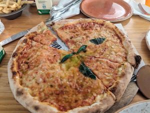 Pizza 3/5 - nice texture but lacking flavour at abarbistro in Portsmouth