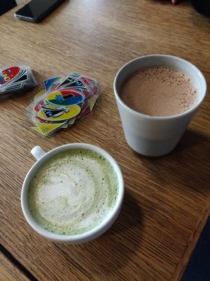 Matcha and hot chocolate at Grød - Christianshavns in Copenhagen