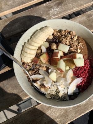 Vegan Porridge with all toppings   at Grød - Christianshavns in Copenhagen