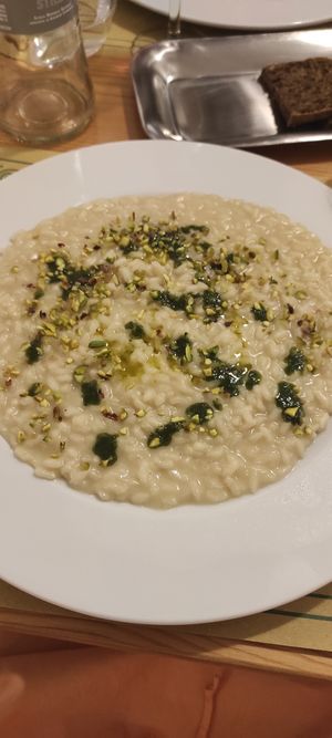 Risotto limone e basilico at Ristorante Peruggini in Vistarino