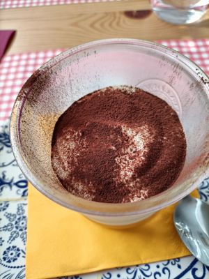 Tiramisù veg at Ristorante Peruggini in Vistarino