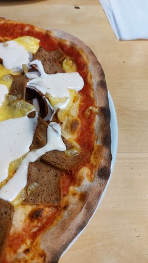 One half of the pizza. Totally remembered to take an image before eating. at Pizzeria Amore in Malung