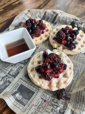 Berry waffles  at Vibe Gastropub in Fayetteville