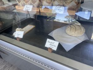 Vegan items in case  at Nece's in Monterey