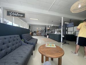 Inside seating area  at Tricycle Pizza in Seaside