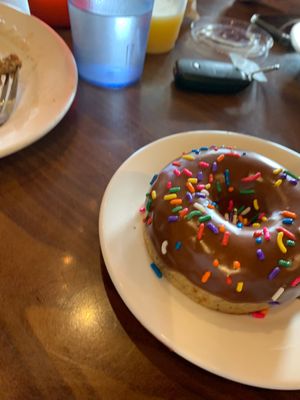 Vegan Sunday brunch, chocolate donut  at Cafe Hey in Tampa