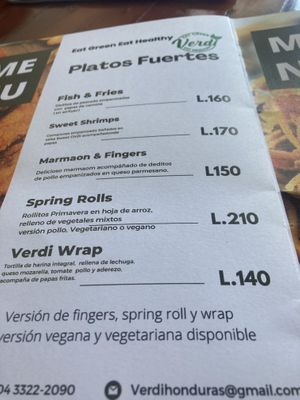 Vegan versions available  at Verdi in Tela