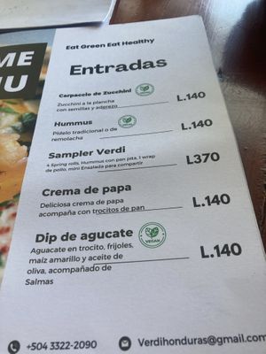 Appetizers with vegan options   at Verdi in Tela