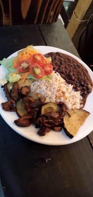 Mix of mushroom and egg plant! at Zé Vegano in Rio De Janeiro