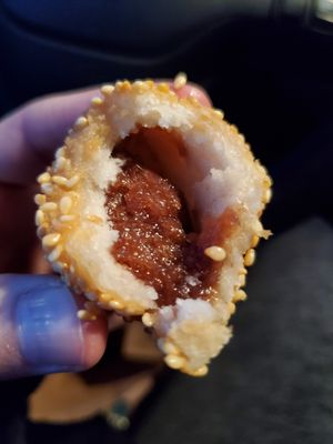 The Sesame Balls are incredible! Extremely hot inside as well, just a warning! at Song's in Taos