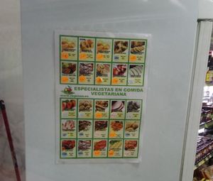 Lots of vegan fake meat and other products. at Valiram Supermarket in Gran Canaria