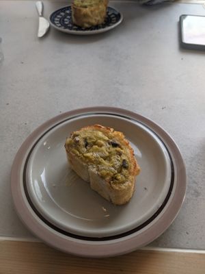 Hot asparagus bread at Plantan Kaffihús in Reykjavik