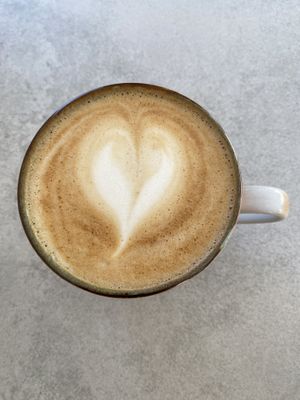 Oat milk lattee  at Plantan Kaffihús in Reykjavik