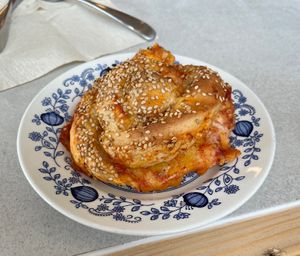 Pizza cheese roll  at Plantan Kaffihús in Reykjavik