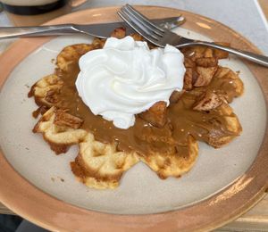 Biscoff waffle   at Plantan Kaffihús in Reykjavik