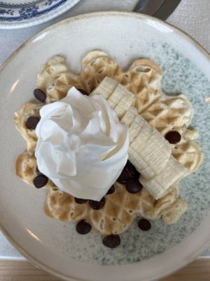 Waffle with chocolate and banana  at Plantan Kaffihús in Reykjavik
