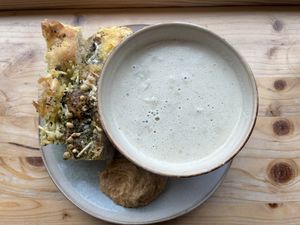 Soup of the day (mushroom)  at Plantan Kaffihús in Reykjavik