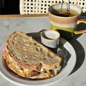 One of the grilled sandwiches at Plantan Kaffihús in Reykjavik
