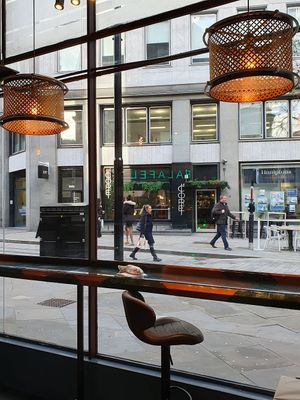 Dining counter and lone seat! #Veganuary at Go Falafel - Victoria in London