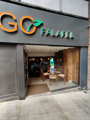 Tiny step at street level at Go Falafel - Charing Cross in London