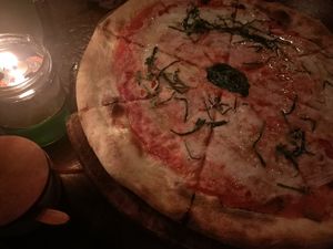 Margherita pizza at La Baracca in Gianyar