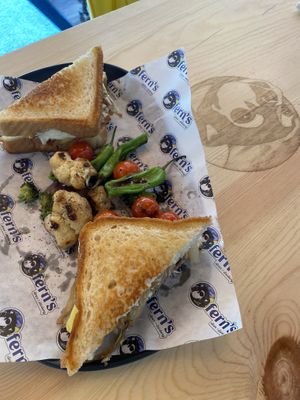 Patty Melt w/Grilled Veggies & Chimichurri  at Fern's Diner + Drinkery in Cascade