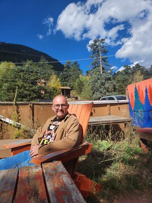 the view!!! on another day we sat in floaty hammock seats! at Fern's Diner + Drinkery in Cascade