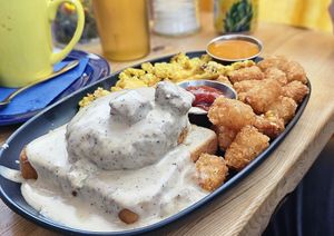 Country fried plate at Fern's Diner + Drinkery in Cascade