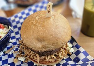 80s burger at Fern's Diner + Drinkery in Cascade