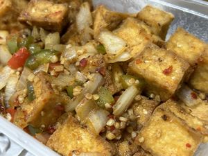 Fried Bean Curd (To Fu) with Chilli, Pepper & Garlic  at Royal Garden in Berwick-upon-tweed