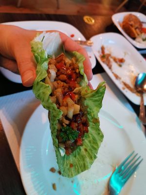 Lettuce parcel (kind of like a Chinese taco) at Royal Garden in Berwick-upon-tweed