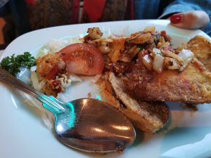 Deep fried aubergine (delicious) at Royal Garden in Berwick-upon-tweed